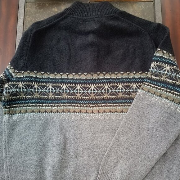 2XL🟠 Wind River Men's Fair Isle Quarter Button Mock Neck Sweater - Picture 4 of 9
